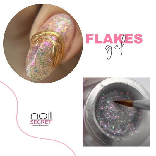 Flakes Gel Rose Gold - Nailsecret