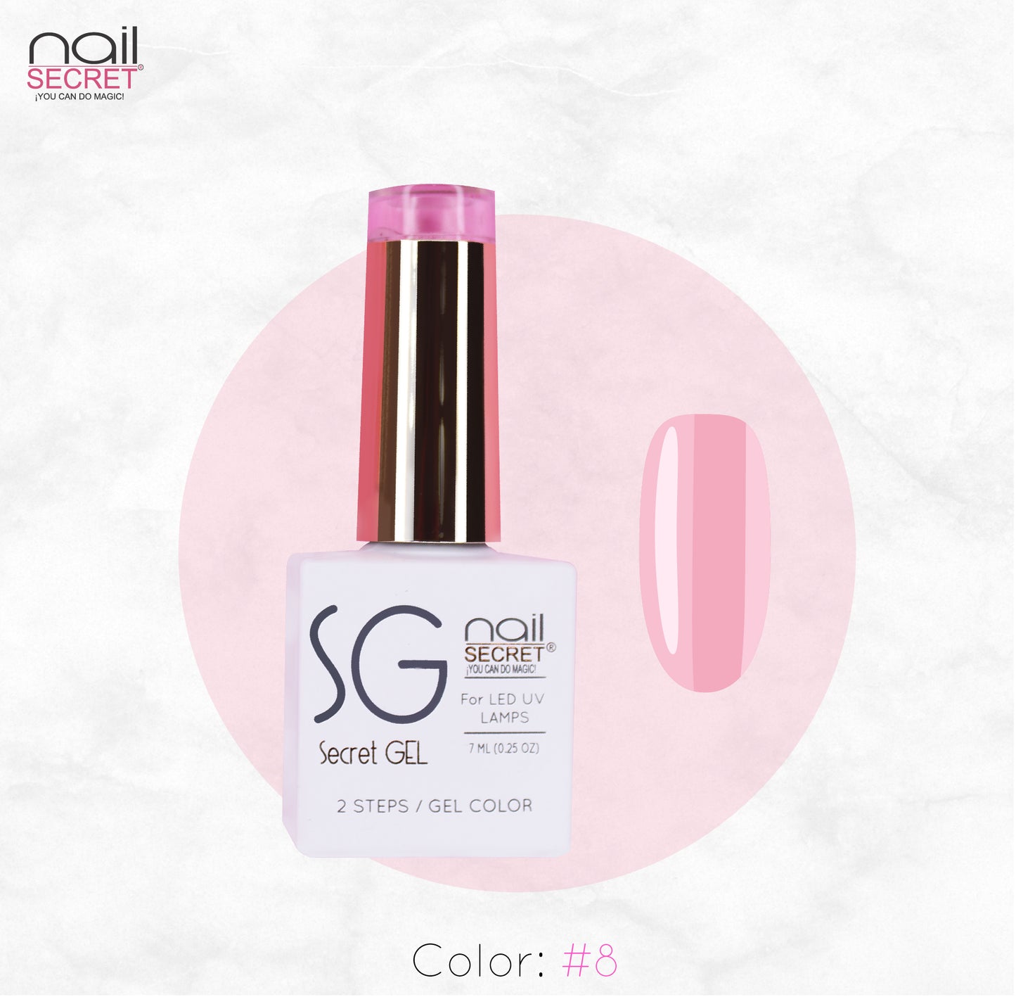 Secret Gel 7 ml - Color 8 - Gel de color Nailsecret