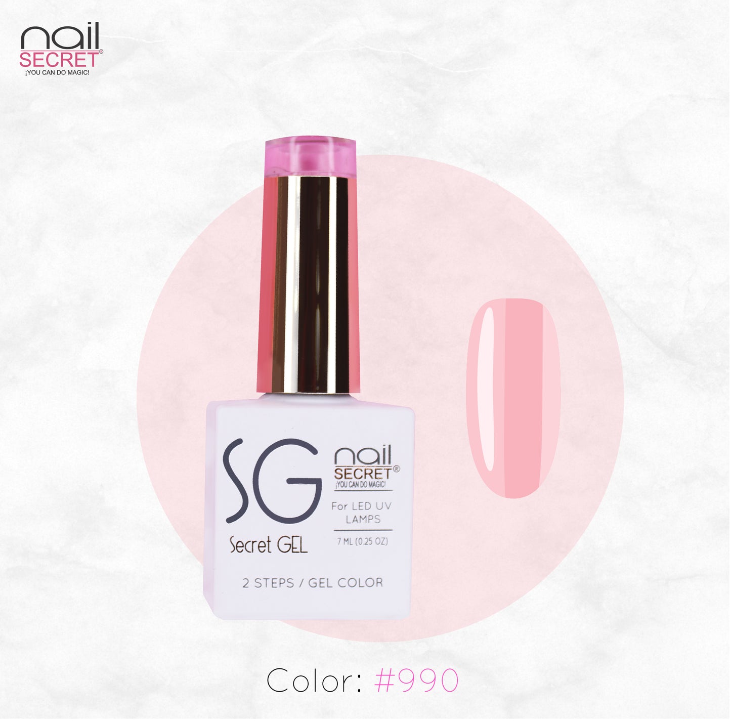 Secret Gel 7 ml - Color 990 Gel de color Nailsecret