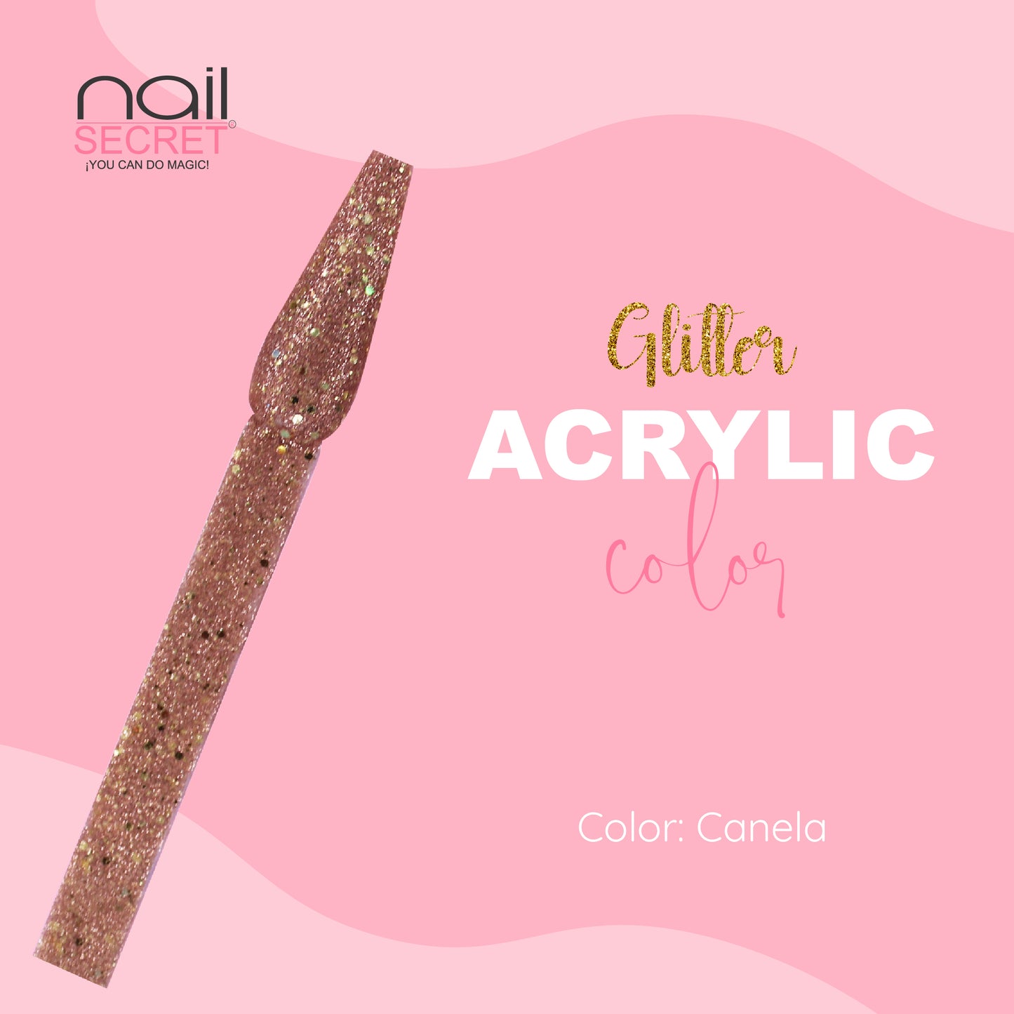 Acrílico de color CANELA CON GLITTER - Nailsecret