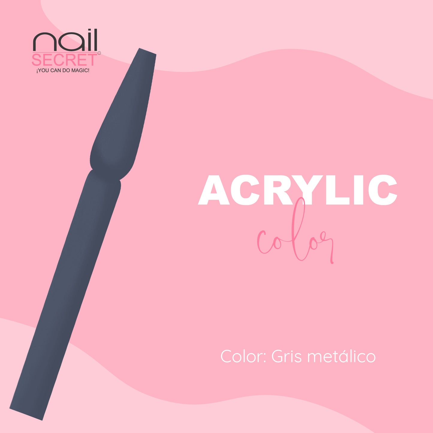 Acrílico de color GRIS METÁLICO - Nailsecret