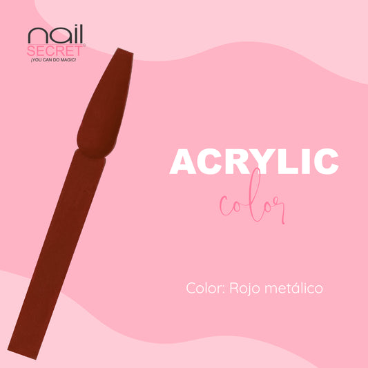 Acrílico de color ROJO METÁLICO - Nailsecret