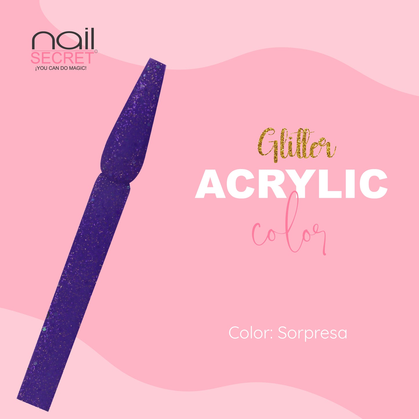 Acrílico de color SORPRESA CON GLITTER - Nailsecret