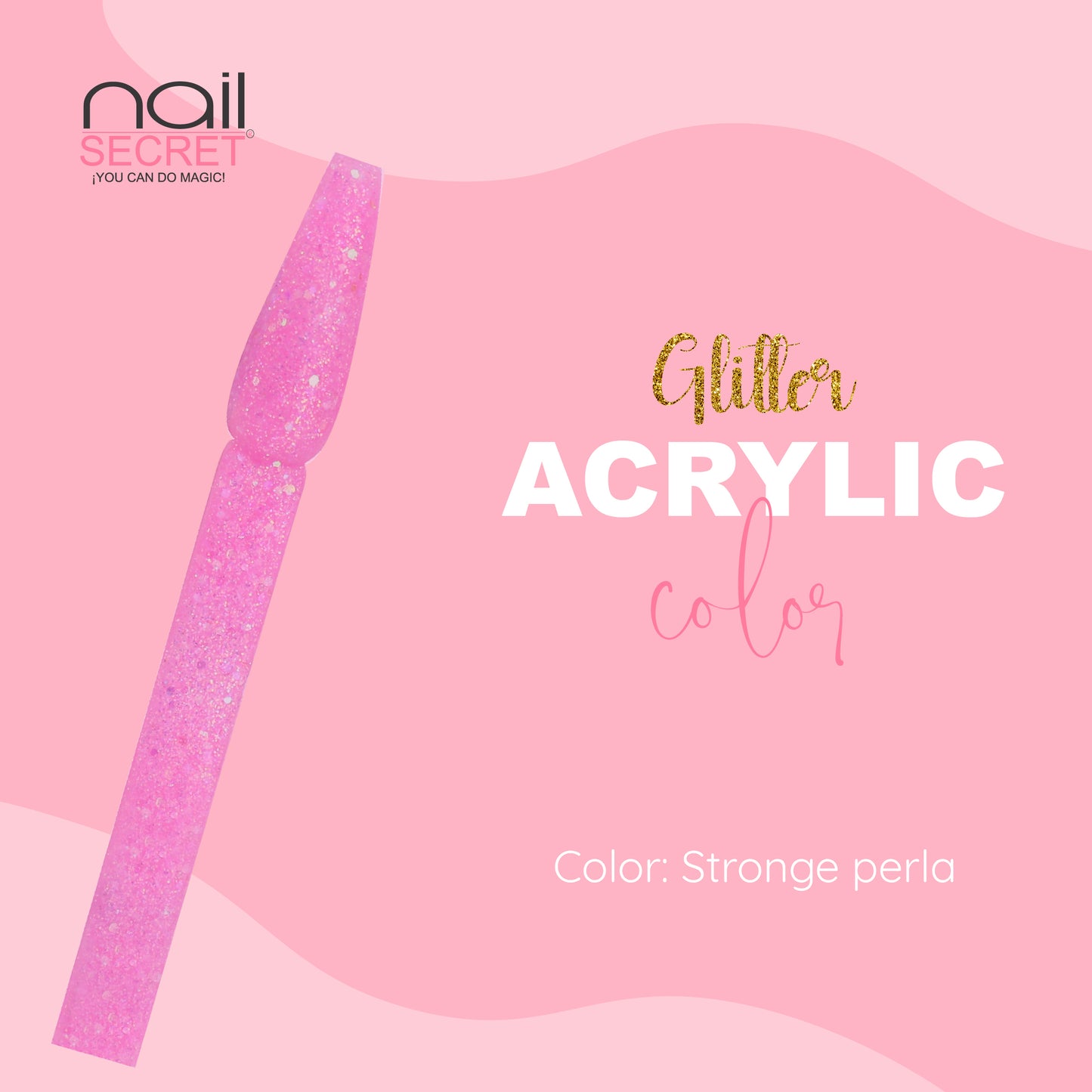 Acrílico de color STRONGE PERLA CON GLITTER - Nailsecret