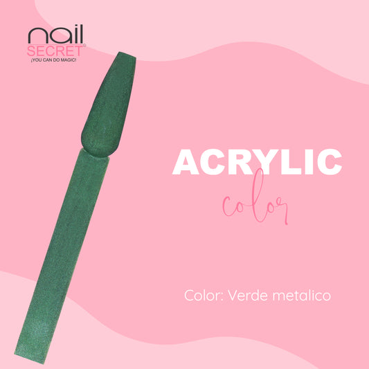 Acrílico de color VERDE METÁLICO - Nailsecret